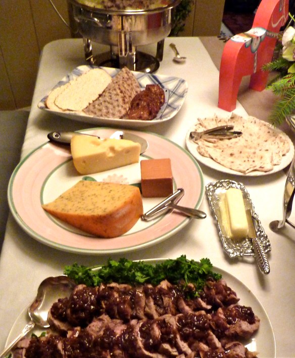 Flatbreads, Cheeses and Swedish Pork with Prunes