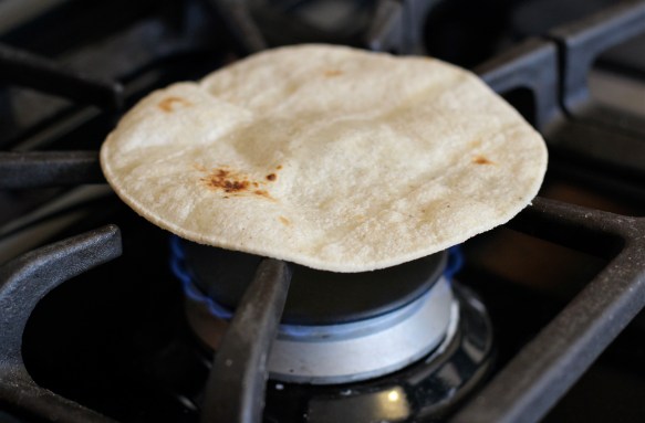 Warming Tortillas on a Gas Burner